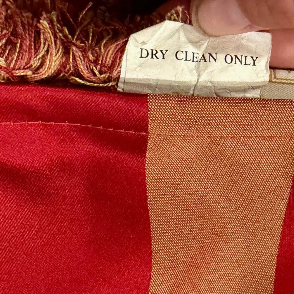 Waterford Charlemont Ruby‎ Red Gold Pillowcase Lot 2 Zip Fringe Trim Luxury Sham